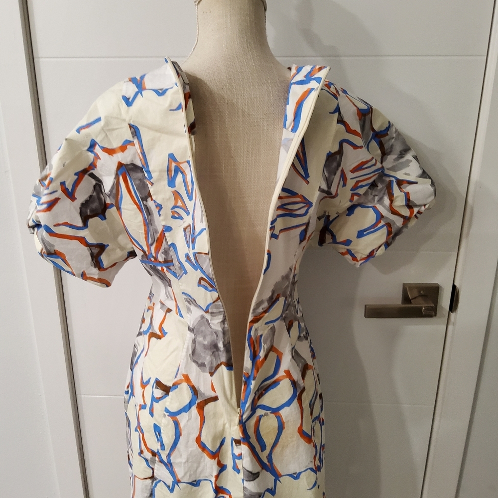COS Printed Draped Sleeve Mini Dress Size 8 - Picture 11 of 15